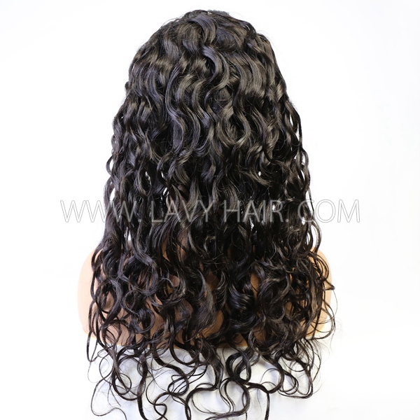 130% Density Full Lace Wigs Natural Wave Human Hair Swiss Transparent Lace