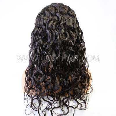 130% Density Full Lace Wigs Natural Wave Human Hair Swiss Transparent Lace