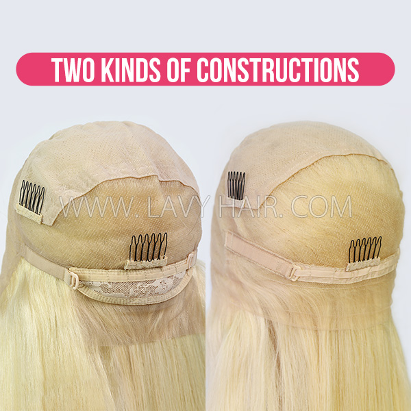 #613 Blonde 130% Density Blonde Full Lace Wigs Body Wave Human Hair Transparent Lace