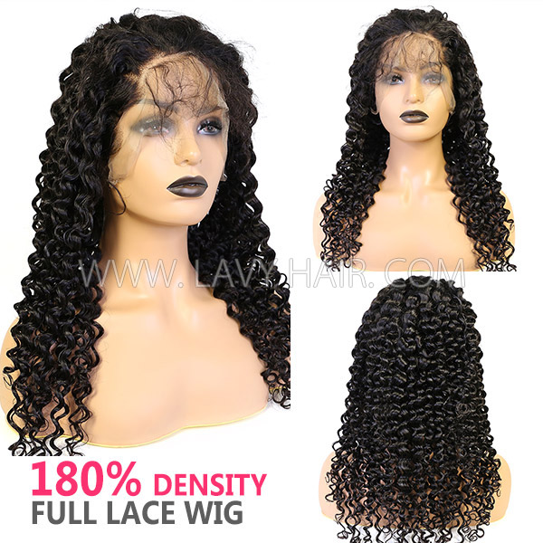 180% Density Full Lace Wigs Italian Curly Human Hair