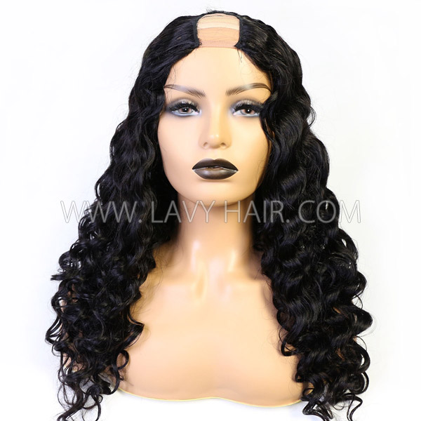 130% & 300% Density U part /V part  Wigs Loose Wave Human Hair（leave message if need left /right side u part）