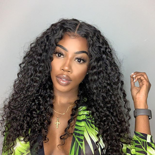 (New Update)12-30 inches Deep Wave U Part /V Part Wigs 150%&200% Density 100% Human Hair Half Wig