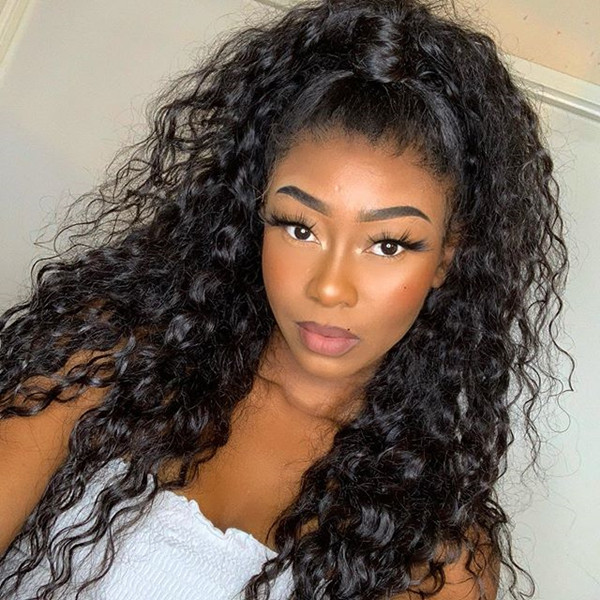 (New Update)12-30 inches Deep Wave U Part /V Part Wigs 150%&200% Density 100% Human Hair Half Wig