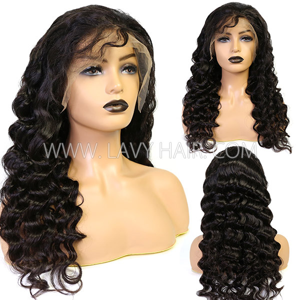 130% Density HD Lace & Transparent Lace 360 Lace Frontal Wigs Loose Wave Human Virgin Hair Versatile Ponytail Wig Style