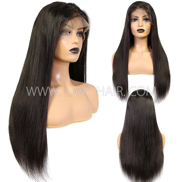 180% Density Ponytail Wig 360 Lace Frontal Wigs HD Lace & Transparent Lace Straight Hair Human Virgin Hair