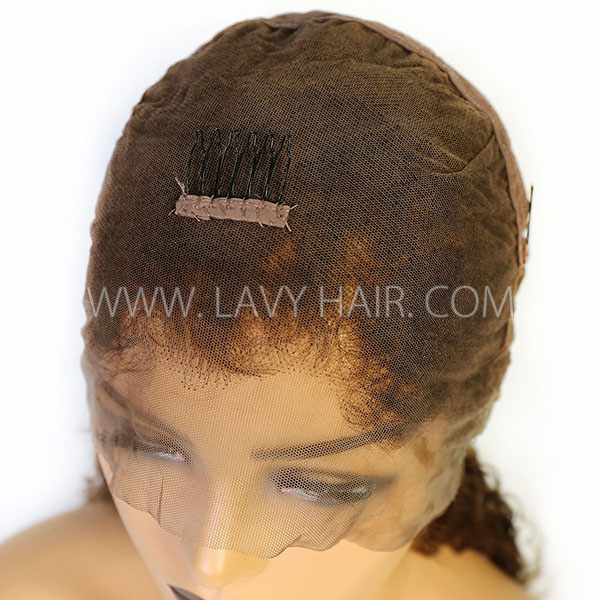4# 130% Density Full Lace Wigs Deep Wave Human Hair