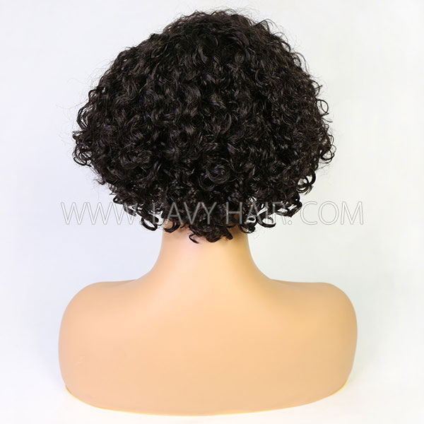 180% Density 13*4 Lace Frontal Short Bob Wig Pixie Curly Preplucked Human Hair Pixie XX02