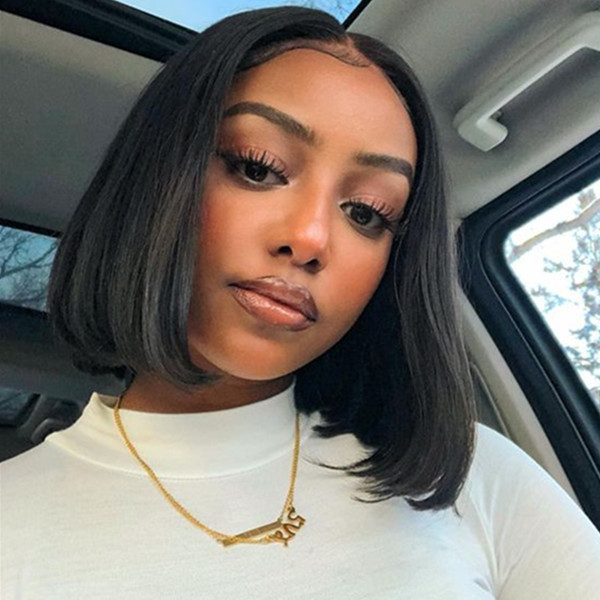 (All Texture Link)150% & 200% &300% Density Blunt Cut Bob Wigs Summer Trend Scalp Leave Out 100% Human Hair Straight/Wavy/Curly