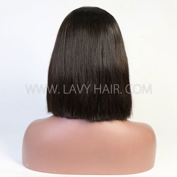 (All Texture Link)150% & 200% &300% Density Blunt Cut Bob Wigs Summer Trend Scalp Leave Out 100% Human Hair Straight/Wavy/Curly