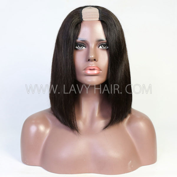 (All Texture Link)150% & 300% Density Blunt Cut Bob Wigs Summer Trend Scalp Leave Out 100% Human Hair Straight/Wavy/Curly