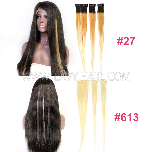 #27 Color And #613 Blonde Color Clip Ins Human Hair