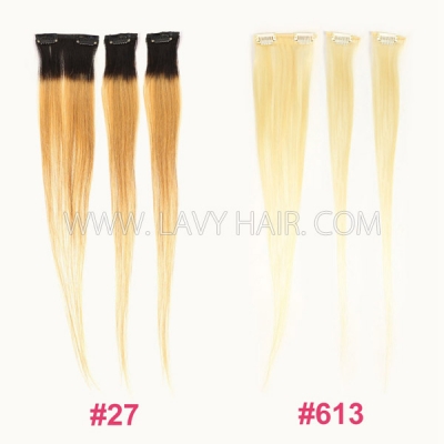 #27 Color And #613 Blonde Color Clip Ins Human Hair