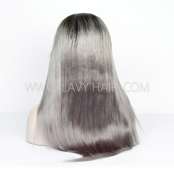 1B/grey Color Lace Frontal Wig Straight Hair Human Hair