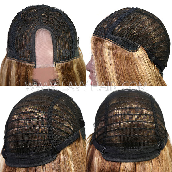Highlight P4/27 Color 130% & 300% Density U-part Wigs Straight Human Hair（leave message if need left /right side u part）