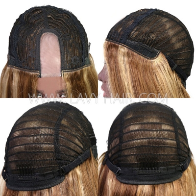 Highlight P4/27 Color 150% & 200% & 300% Density U part Wigs Straight Human Hair