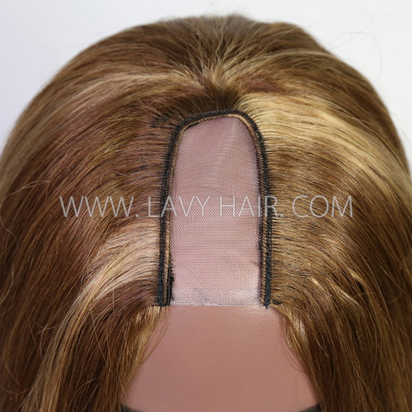 Highlight P4/27 Color 150% & 200% & 300% Density U part Wigs Straight Human Hair