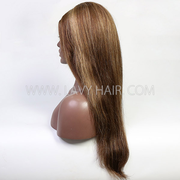 Highlight P4/27 Color 150% & 200% & 300% Density U part Wigs Straight Human Hair