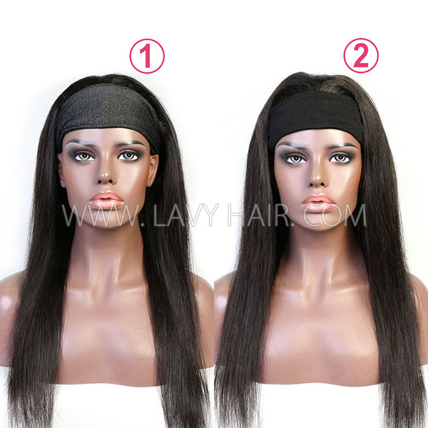 Highlight P4/27 Color Adjustable Scarf Headband Wig Straight Hair 100% Human Virgin Hair Not Lace Wig