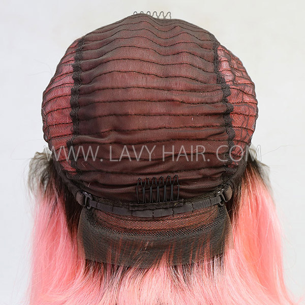1B Ombre Color Bob Lace Frontal Bob Wig Straight Hair Human Hair 150% Density