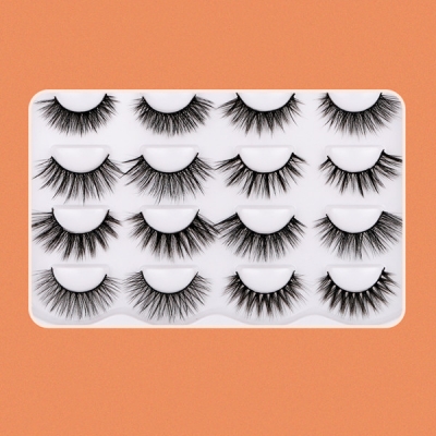 10 Pair a Set 3D Soft Eyelashes Wispy Fluffy Long Lashes Natural Eye Makeup