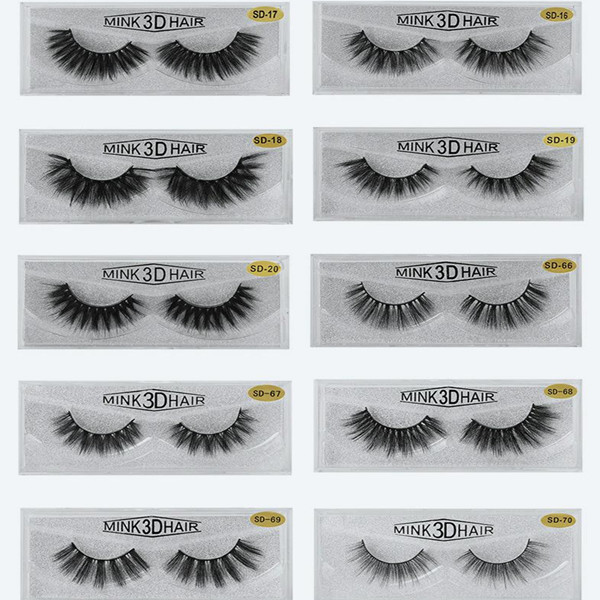 1 Pair 3D Mink Hair False Eyelashes SD Series (20 size choices ,leave message or by random)