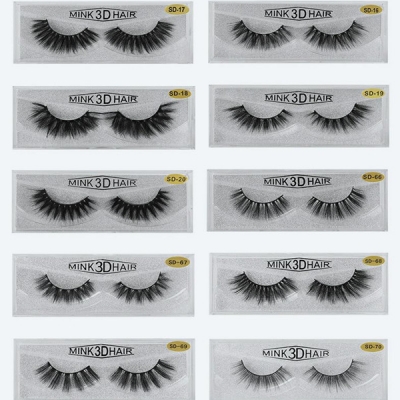 1 Pair 3D Mink Hair False Eyelashes SD Series (20 size choices ,leave message or by random)