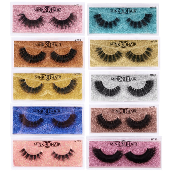 1 Pair 3D Mink Eyelashes MT Series (10 size choices ,leave message or by random)