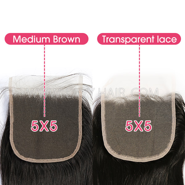 Superior Grade 4C Curly Hairline Lace closure 5*5" Italian Curly Human hair medium brown Swiss lace