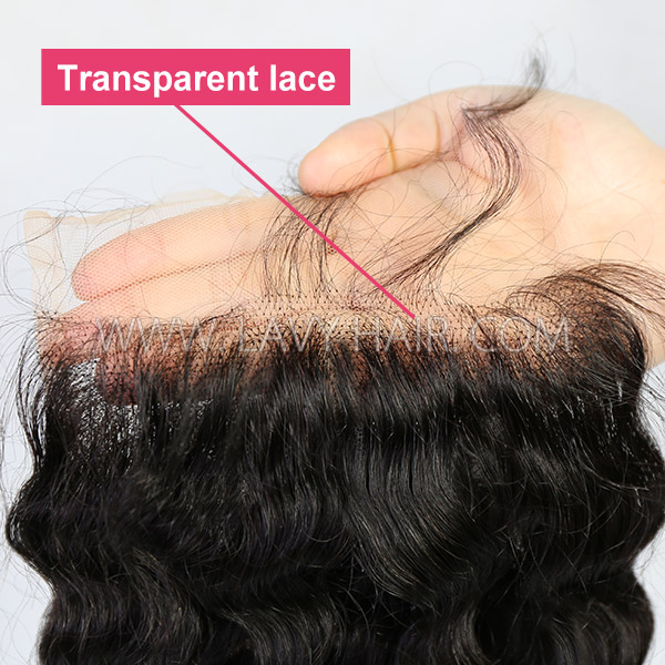 Lace top closure 4*4" Italian curly Human hair medium brown Swiss lace