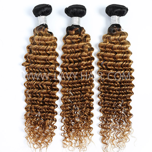 Ombre T1B/30 Color Superior Grade 1 bundle Straight/BW/DW Hair Extensions Brazilian Peruvian Malaysian Indian European Cambodian Burmese Mongolian