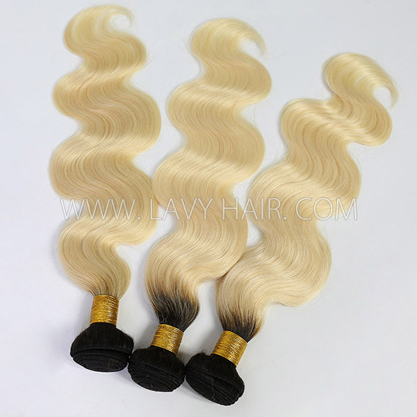 Ombre 1B/ 613 Superior Grade 1 bundle Straight&Bodywave Hair Extensions Brazilian Peruvian Malaysian Indian European Cambodian Burmese Mongolian