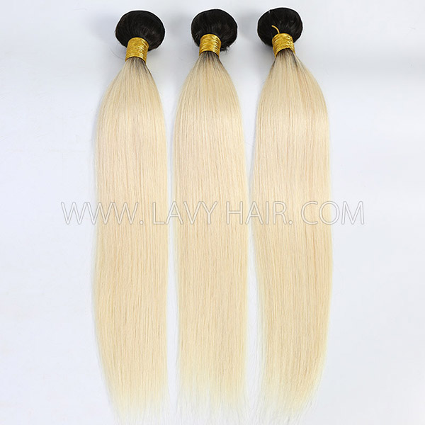 Ombre 1B/ 613 Superior Grade 1 bundle Straight&Bodywave Hair Extensions Brazilian Peruvian Malaysian Indian European Cambodian Burmese Mongolian