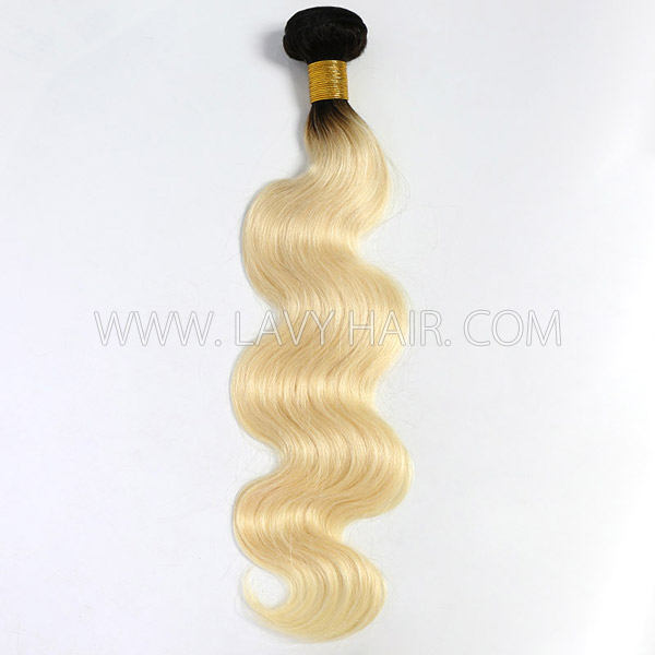 Ombre 1B/ 613 Superior Grade 1 bundle Straight&Bodywave Hair Extensions Brazilian Peruvian Malaysian Indian European Cambodian Burmese Mongolian