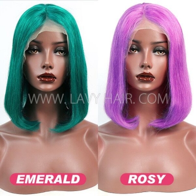 Color Hair Bob Lace Frontal Bob Wig Straight Hair Human Hair 150% Density