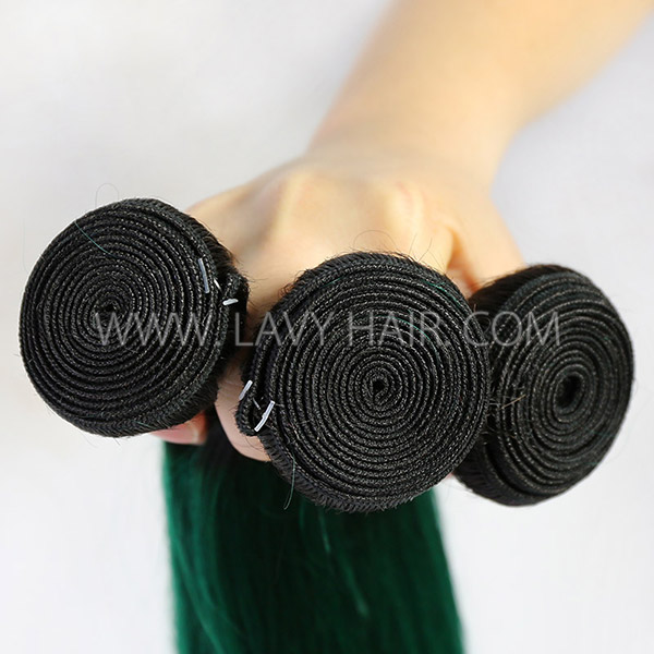 Ombre 1B/Emerald Color Superior Grade 1 bundle Straight Hair Extensions Brazilian Peruvian Malaysian Indian European Cambodian Burmese Mongolian