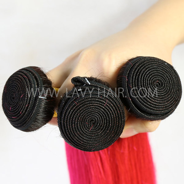 Ombre 1B/Rosy Color Superior Grade 1 bundle Straight Hair Extensions Brazilian Peruvian Malaysian Indian European Cambodian Burmese Mongolian