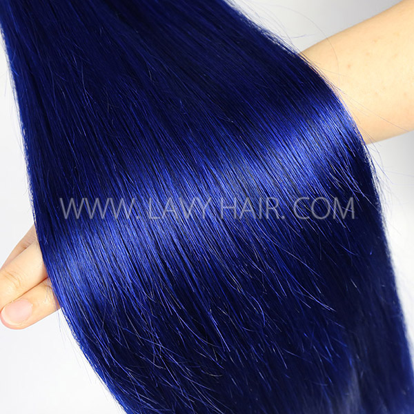 Ombre 1B/Blue Color Superior Grade 1 bundle Straight Hair Extensions Brazilian Peruvian Malaysian Indian European Cambodian Burmese Mongolian