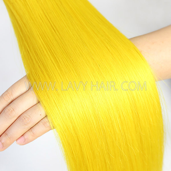 Ombre 1B/Yellow Color Superior Grade 1 bundle Straight Hair Extensions Brazilian Peruvian Malaysian Indian European Cambodian Burmese Mongolian