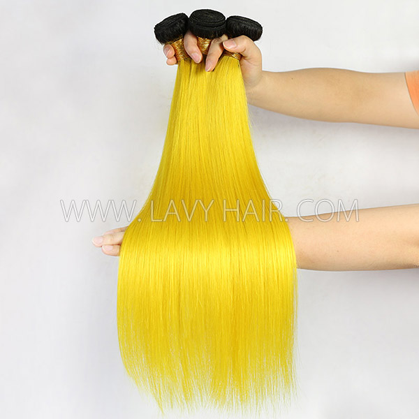 Ombre Color Superior Grade 1 bundle Straight Hair Extensions Brazilian Peruvian Malaysian Indian European Cambodian Burmese Mongolian