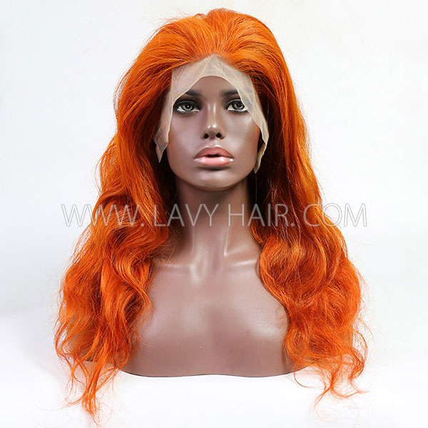 Ginger Color Body Wave Style Human Virgin Hair Wig With 7 Working Days Customize 613lfw-79