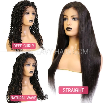 Buy One Get One Free Stock Clearance Lace Closure Wigs 130% Density Human Virgin Hair Cheap Wigs