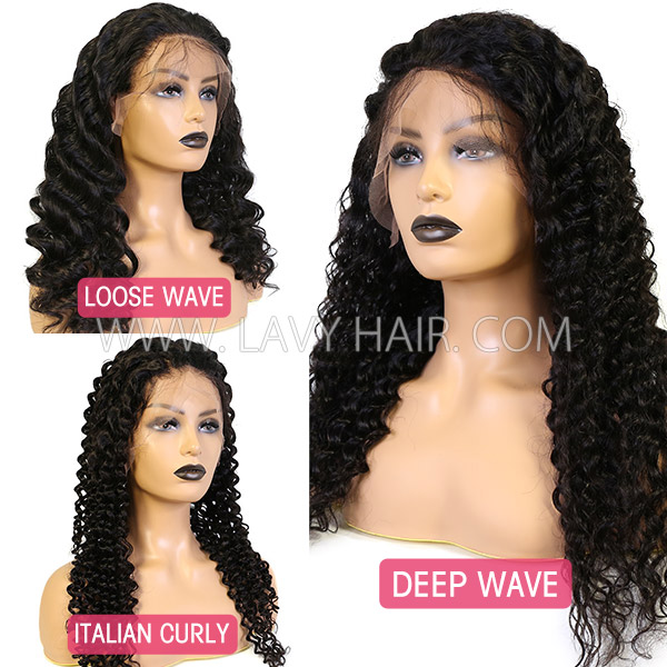 Buy One Get One Free Stock Clearance Lace Closure Wigs 130% Density Human Virgin Hair Cheap Wigs