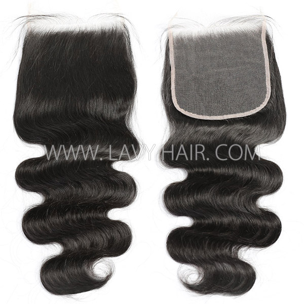 (New)Superior Grade Preplucked Lace closure 6*6 and 7*7 Human hair Medium Brown Or Transparent Lace Swiss lace