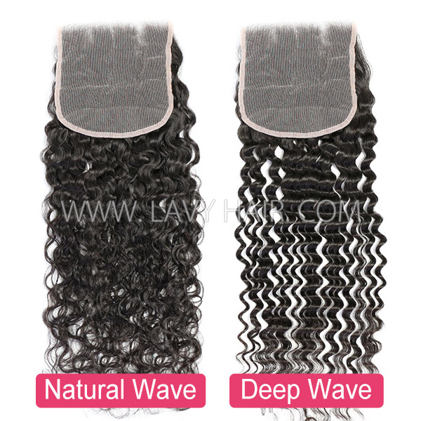 Preplucked Lace closure 6*6 and 7*7 body wave Straight Human hair medium brown Swiss lace