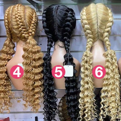 30 inch Braid Synthetic Hair Full Lace Wig with Baby Hair Several Color Choice