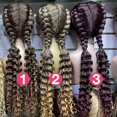 30 inch Braid Synthetic Hair Full Lace Wig with Baby Hair Several Color Choice