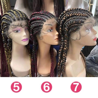 30 inch Braid Synthetic Hair Full Lace Wig with Baby Hair Several Color Choice