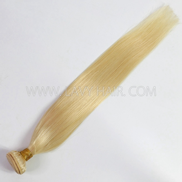 Color 60 Blonde Straight Hair Human Virgin Hair 1 Bundle