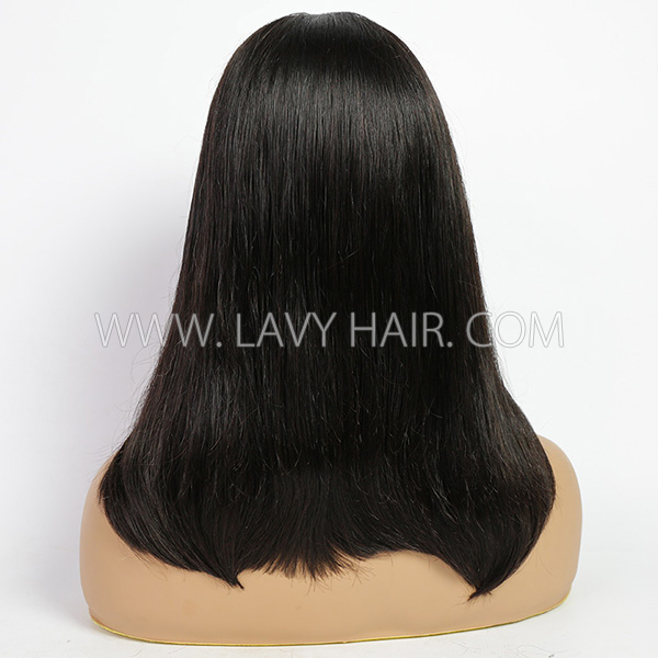 1B Natural Color T Part 13*1 Lace Frontal Short Bob Wig 150% Density Human Virgin Hair Cheap Wig