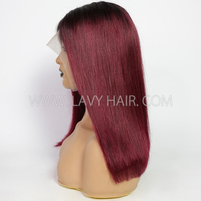 1B/99J Ombre Color T Part 13*1 Lace Frontal Short Bob Wig 150% Density Human Virgin Hair Cheap Wig